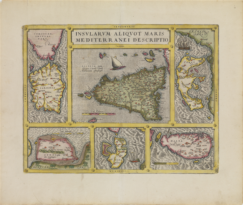 Carta geografica della Sardegna - Isole del mediterraneo